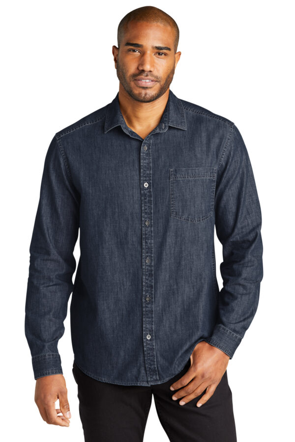 W676 Port Authority® Long Sleeve Perfect Denim Shirt