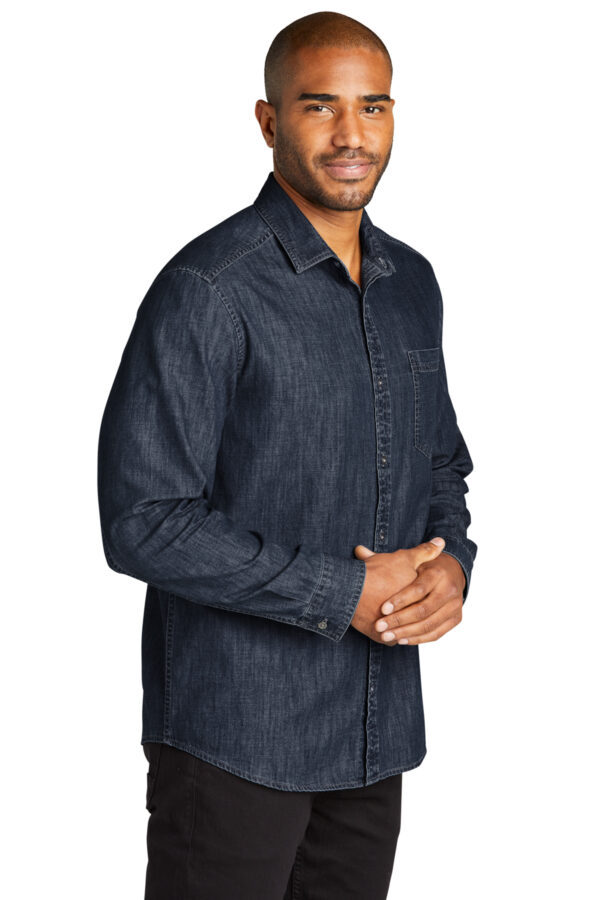 W676 Port Authority® Long Sleeve Perfect Denim Shirt - Image 2