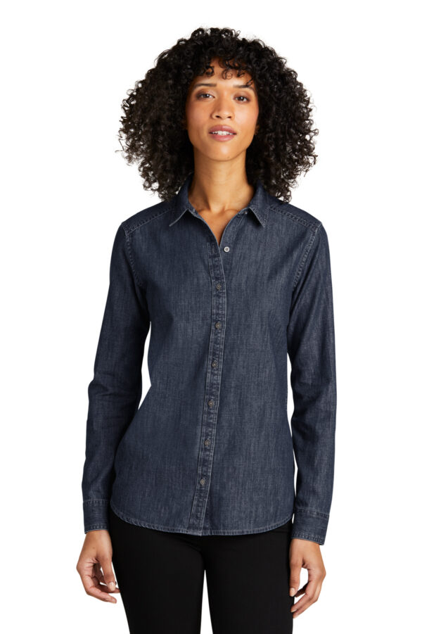 LW676 Port Authority® Ladies Long Sleeve Perfect Denim Shirt