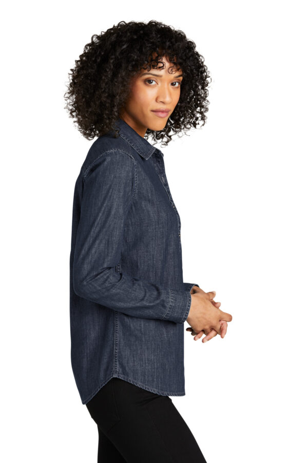 LW676 Port Authority® Ladies Long Sleeve Perfect Denim Shirt - Image 5