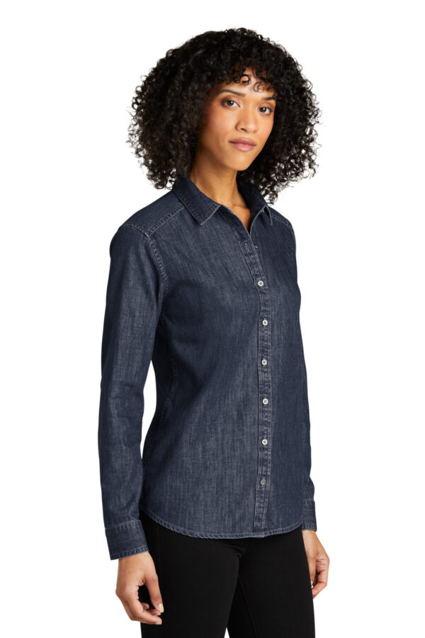 LW676 Port Authority® Ladies Long Sleeve Perfect Denim Shirt - Image 2